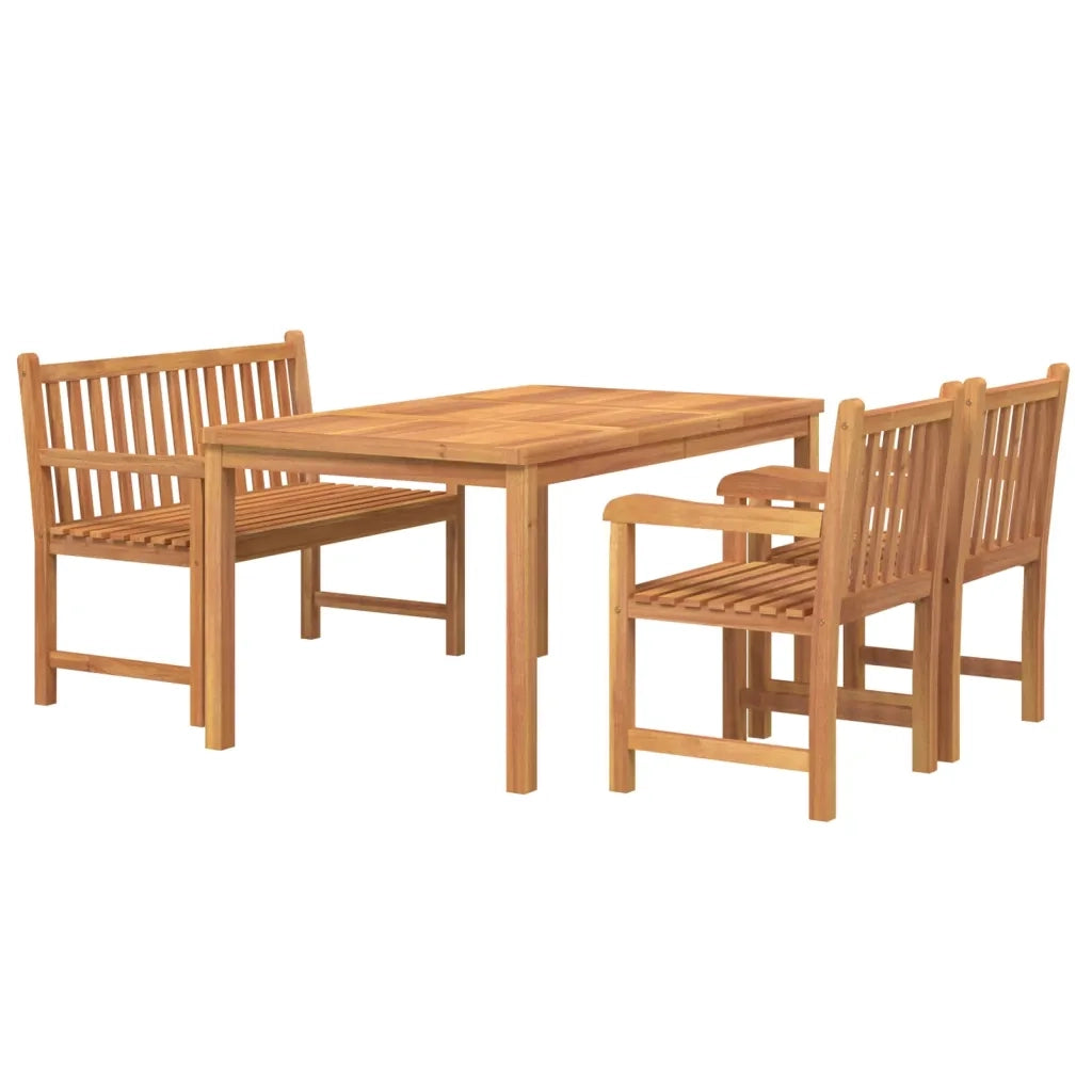 Set da Pranzo per Giardino 4 pz in Legno Massello di Teak cod mxl 41809