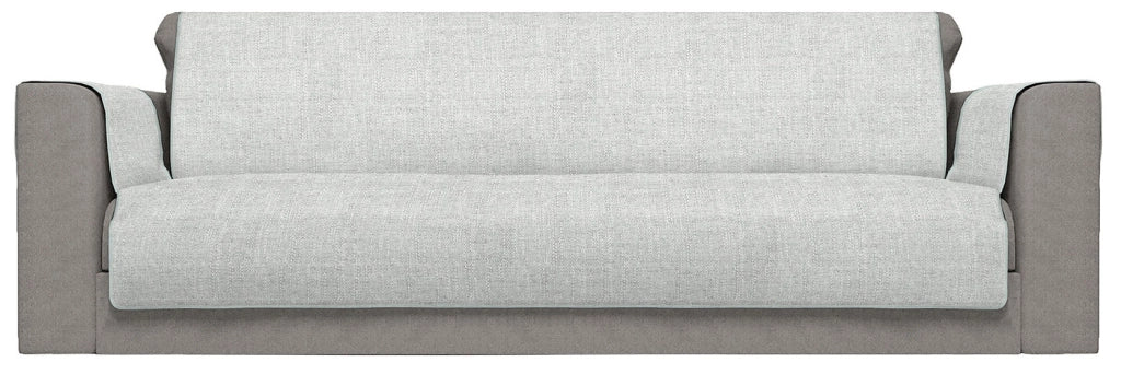 Copridivano con Copri Braccioli Seduta 230 cm in Poliestere Grigio