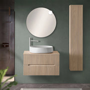 Mobile bagno sospeso 80 cm rovere chiaro cannettato con top Bali