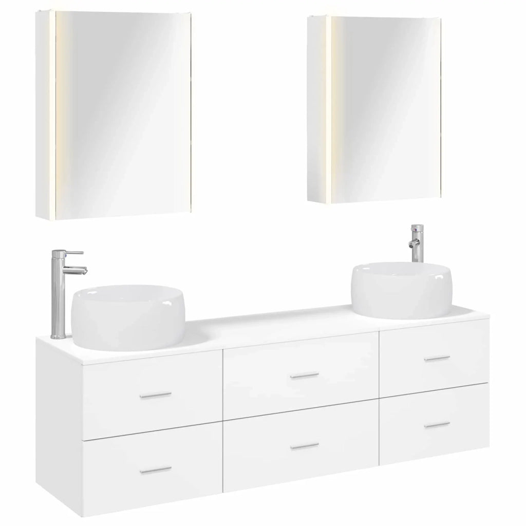 Set di mobili per il bagno 5 pcs Bianco 3407007