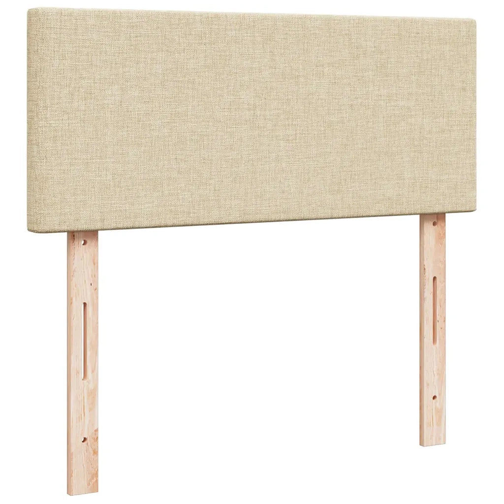 vidaXL Giroletto a Molle con Materasso Crema 120x190 cm in Tessuto