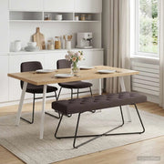Panchina con bottoni imbottiti Marrone Scuro 110 x 40 x 46 cm 42038375