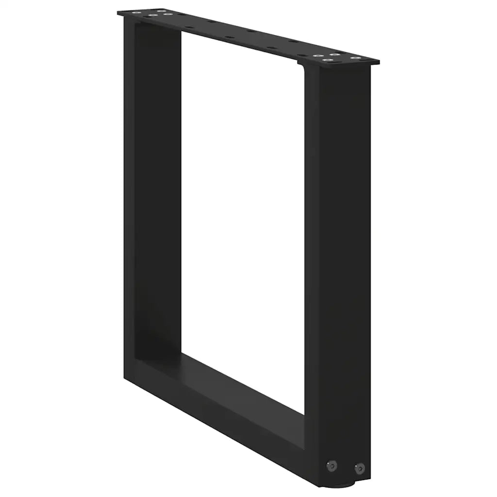 Gambe per Tavolino da Caffè a Forma di U 2 pz Nere 50x(42-43) cm Acciaio 4013156