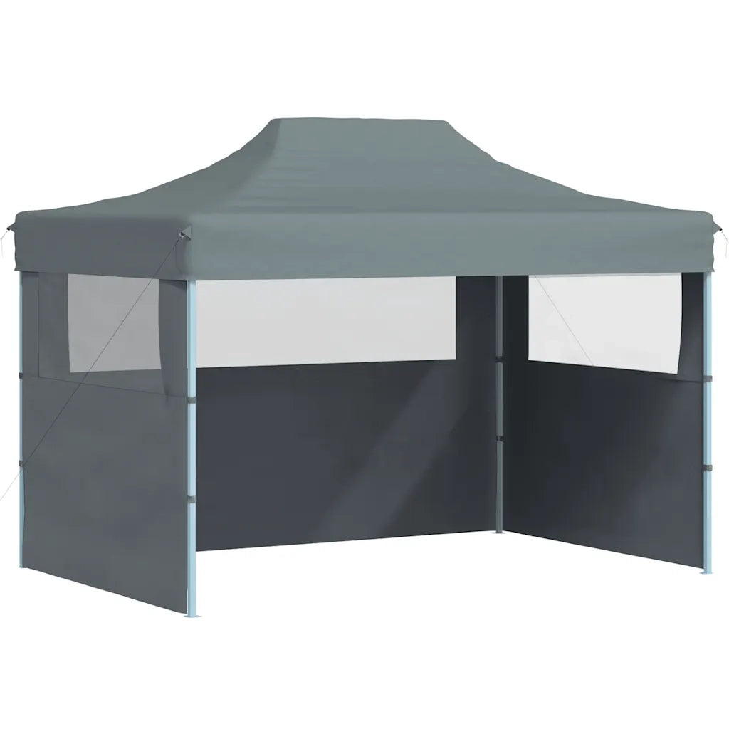Gazebo Professionale Pieghevole 3 Pareti 3x4m Acciaio Antracite