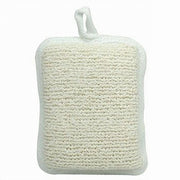 Trade Shop - Spugna Doccia Esfoliante Bagno Per Cura Corpo Bombata 13x9.5x4.5 Cm Bianca 79648 -