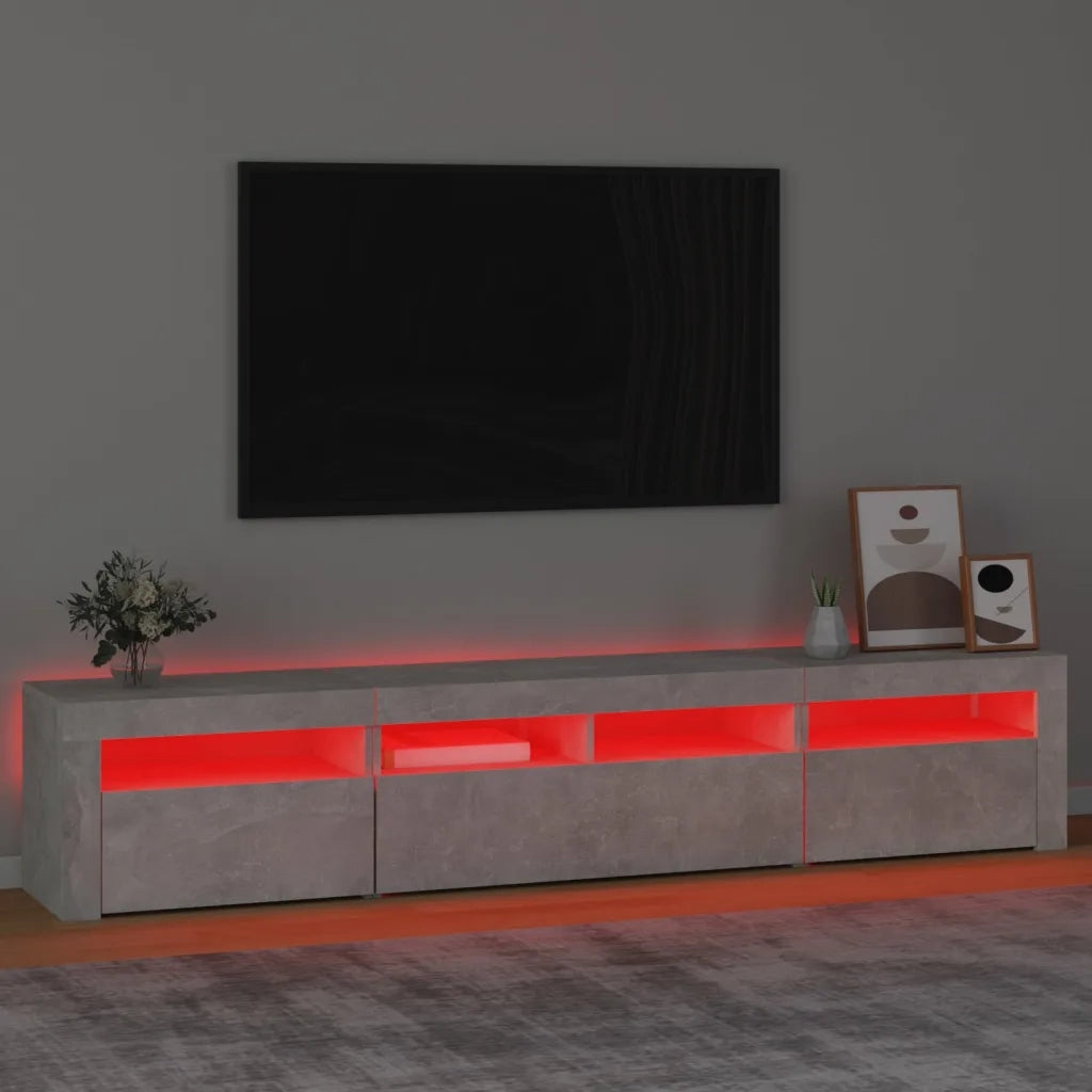 Mobile Porta TV con Luci LED Grigio Cemento 210x35x40 cm 3152733