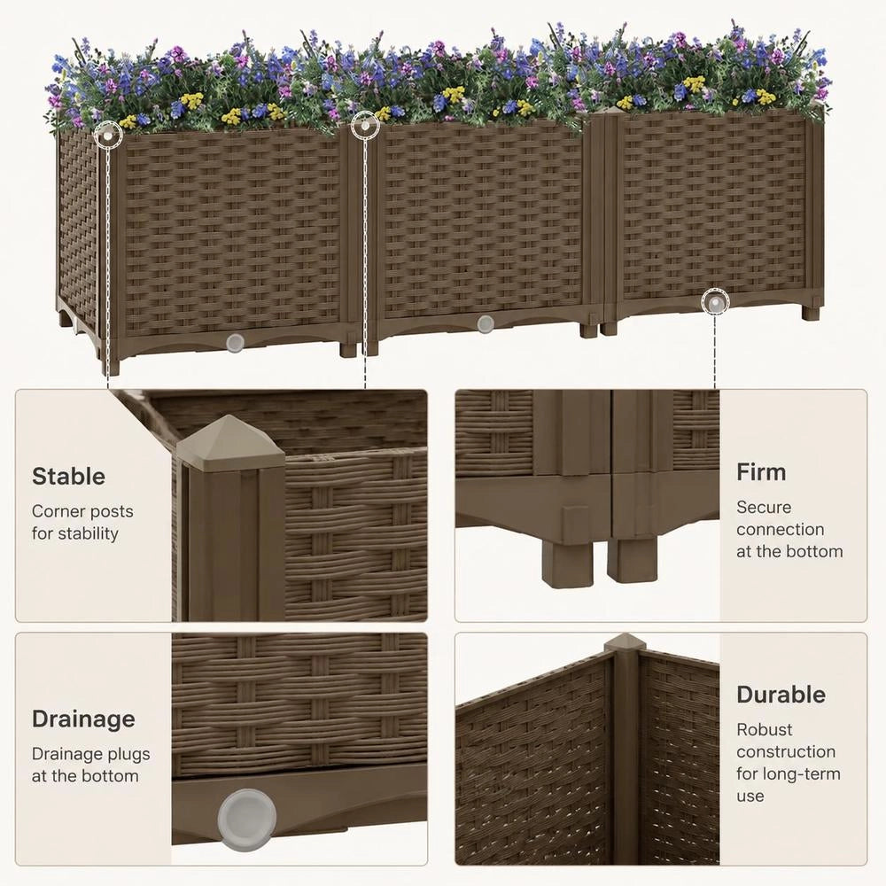 Raised Bed 120 X 40 X 38 Cm Polypropylene