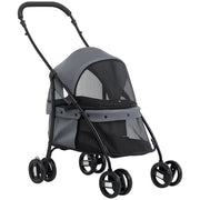 Passeggino per Cani Pieghevole ¨C zephmum ¨C Grigio e Nero 82x47x97 cm