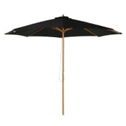 Ombrellone in Legno 300 cm Ombrellone da Giardino Ombrellone Balcone in Bambù Nero