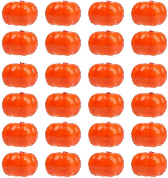 Decorazione di stucco di zucca artificiale 48 pezzi - Realistico decor - Zucca di schiuma - Riciclabile - Atmosfera festiva - Aspetto attraente - Zucca di imitazione
