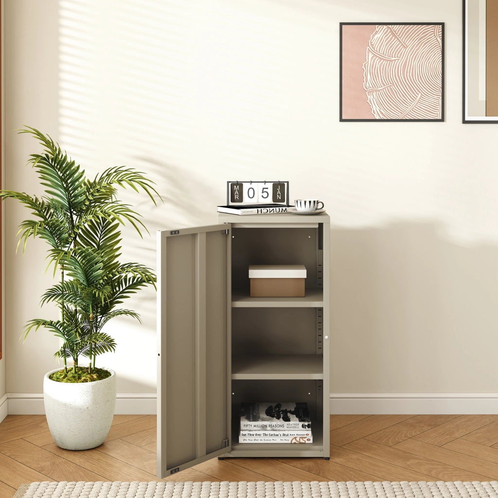 Armadio a Colonna Burlöv in Metallo Mobile per Archivio 88 x 40 x 35 cm Color Cammello [en.casa]