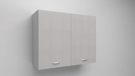 PENSILE in Colore Bianco con porte di colore Bianco Frassino 72x90x33