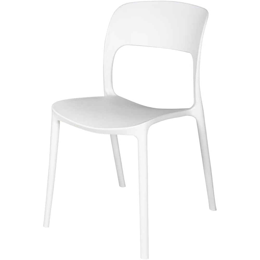 SEDIE IN POLIPROPILENE IMPILABILI 56x48x83cm BIANCHE INTERNO-ESTERNO 6PZ MEB