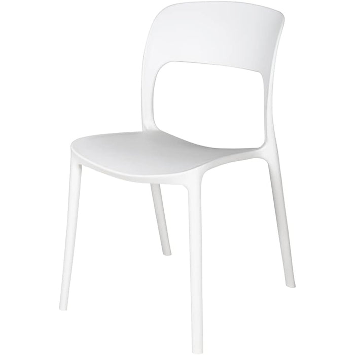 SEDIE IN POLIPROPILENE IMPILABILI 56x48x83cm BIANCHE INTERNO-ESTERNO 6PZ MEB