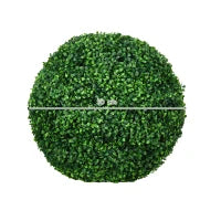 Set di 2 Piante Finte Sfera di Bosso Ø50cm, Decorazione per Interno ed Esterno, Verde
