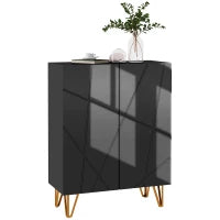 Scarpiera Moderna per 15-20 Paia di Scarpe, Ripiani Regolabili e Chiusura Ammortizzata, Nero