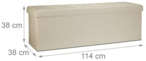 Sgabello pieghevole sintetico pouf contenitore pieghevole 114 cm beige 13_0002807_3