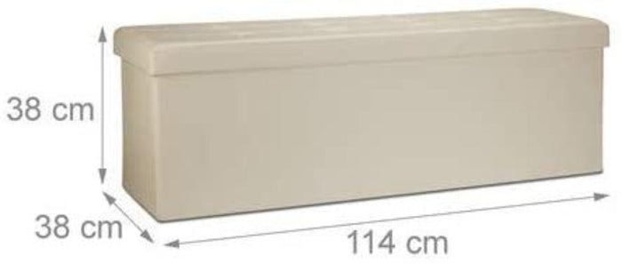 Sgabello pieghevole sintetico pouf contenitore pieghevole 114 cm beige 13_0002807_3