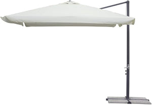 Ombrellone quadrato 3x3 mt da giardino con palo laterale e telo ecrù, apertura a manovella Tomaino 5011