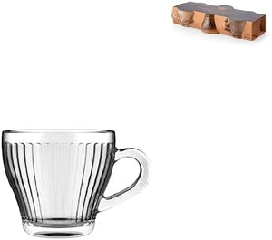 Confezione 6 Tazze Caffè Mistral In Vetro Rigato