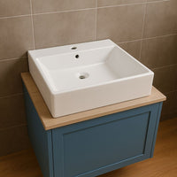 Lavabo da appoggio ceramica bianco lavandino lavello arredo bagno 2 misure *** misure 41x41x15 cm, confezione 1