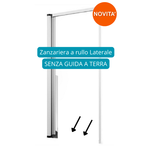 Zanzariera a Rullo Riducibile Laterale SENZA GUIDA A TERRA 160 x 250 Bianco 9010