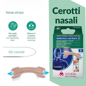 32 Cerotti Nasali Antirussamento Extra Forti 5.6x1.8cm – Strisce Respira Bene