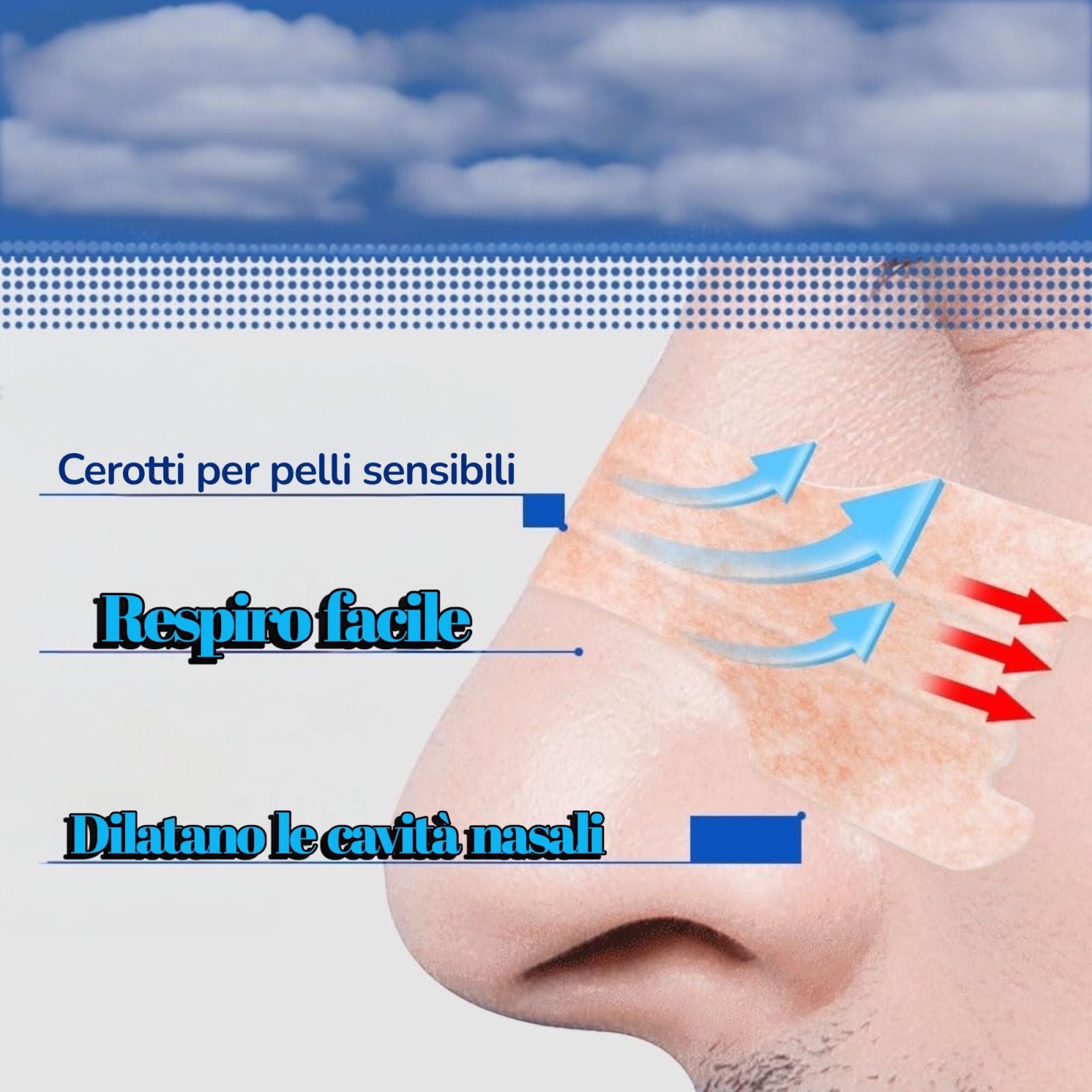 32 Cerotti Nasali Antirussamento Extra Forti 5.6x1.8cm – Strisce Respira Bene