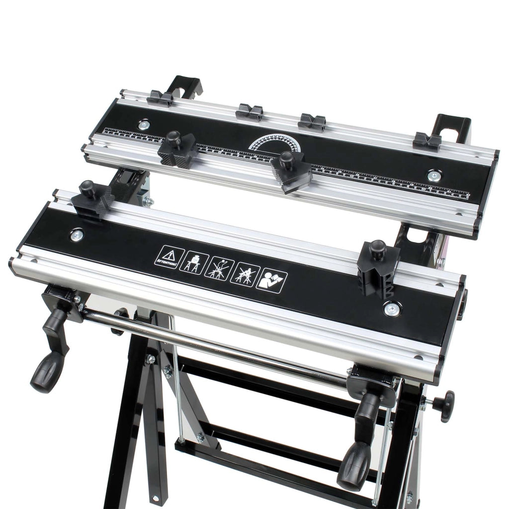 Banco da lavoro portatile e pieghevole max 100 kg altezza e inclinazione regolabili 77-107cm