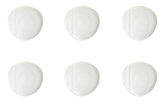 Set 6 Piatti Pane Aperitivo Ø15 cm in Porcellana Allluminica Kaleidos Aluxina Miami Bianchi