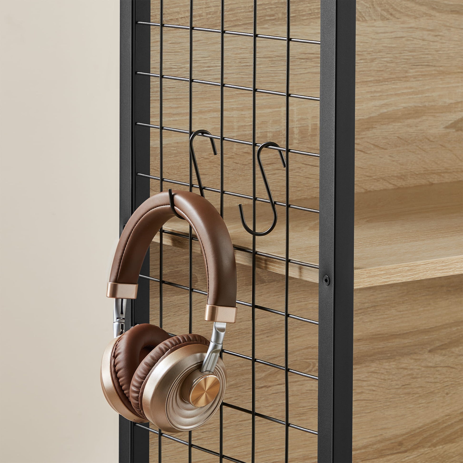 Libreria Valora - 4 ripiani in rovere Sonoma con struttura in acciaio nero