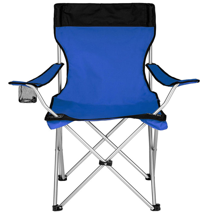 2x Sedie Pieghevoli Da Campeggio Con Borsa Camping Sedia Spiaggia Esterno Blu