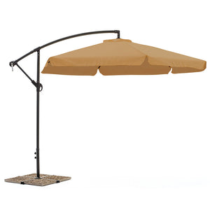 Ombrellone Giardino Decentrato 3x3 Moka Telo con pendente Palo Alluminio Gazebo