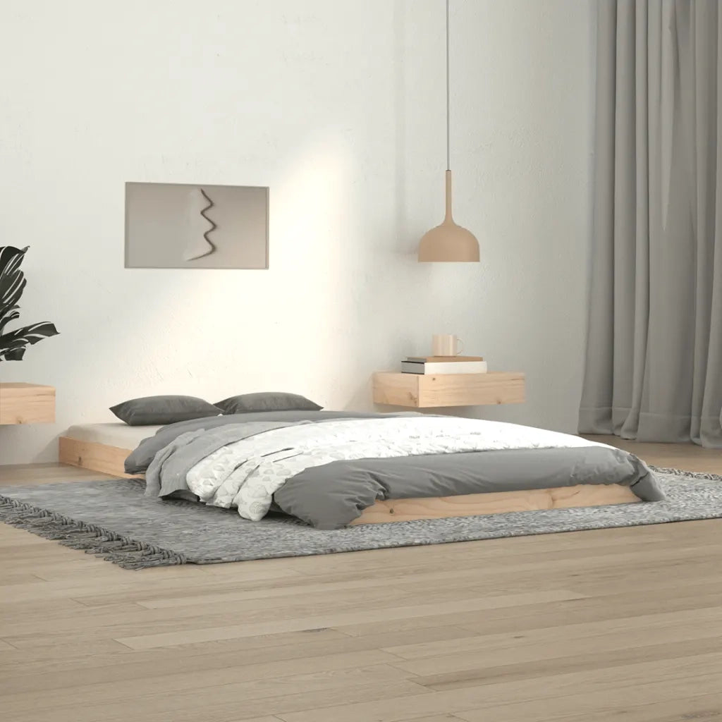 Letto singolo | Letto per adulti | Giroletto senza Materasso 100x200 cm in Legno Massello di Pino