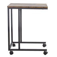 Tavolino da Caffe Porta Pc Laterale Divano Letto Metallo legno con Ruote Moderno