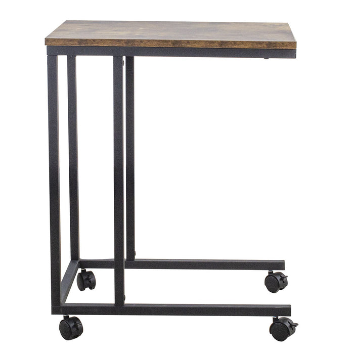 Tavolino da Caffe Porta Pc Laterale Divano Letto Metallo legno con Ruote Moderno