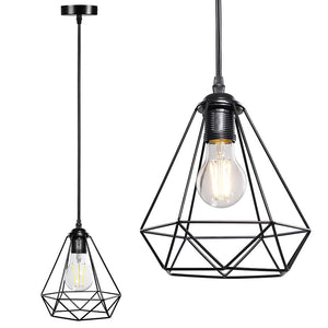 Lampadario Lampada Sospensione Design Moderno Industriale Paralume Nero E27