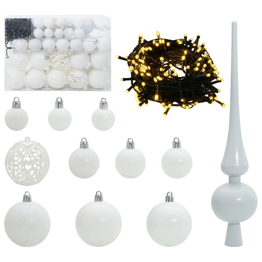Albero di Natale Artificiale-Albero Natalizio Bianco 120 cm PVC e Acciaio 407119