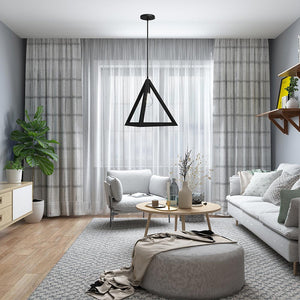 Lampadario Lampada Sospensione Piramide 30cm Design Moderno Paralume Nero