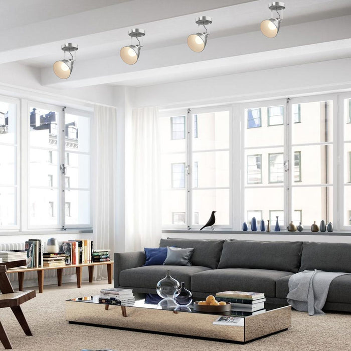 Lampada Applique Parete Faretto Direzionabile Metallo Design Moderno E14 Silver