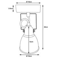 Lampada Applique Parete Faretto Direzionabile Metallo Design Moderno E14 Silver
