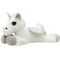 Peluche Unicorno Gigante XL 80cm Cavallo Pupazzo Giocattolo Bambini Bianco Grigi