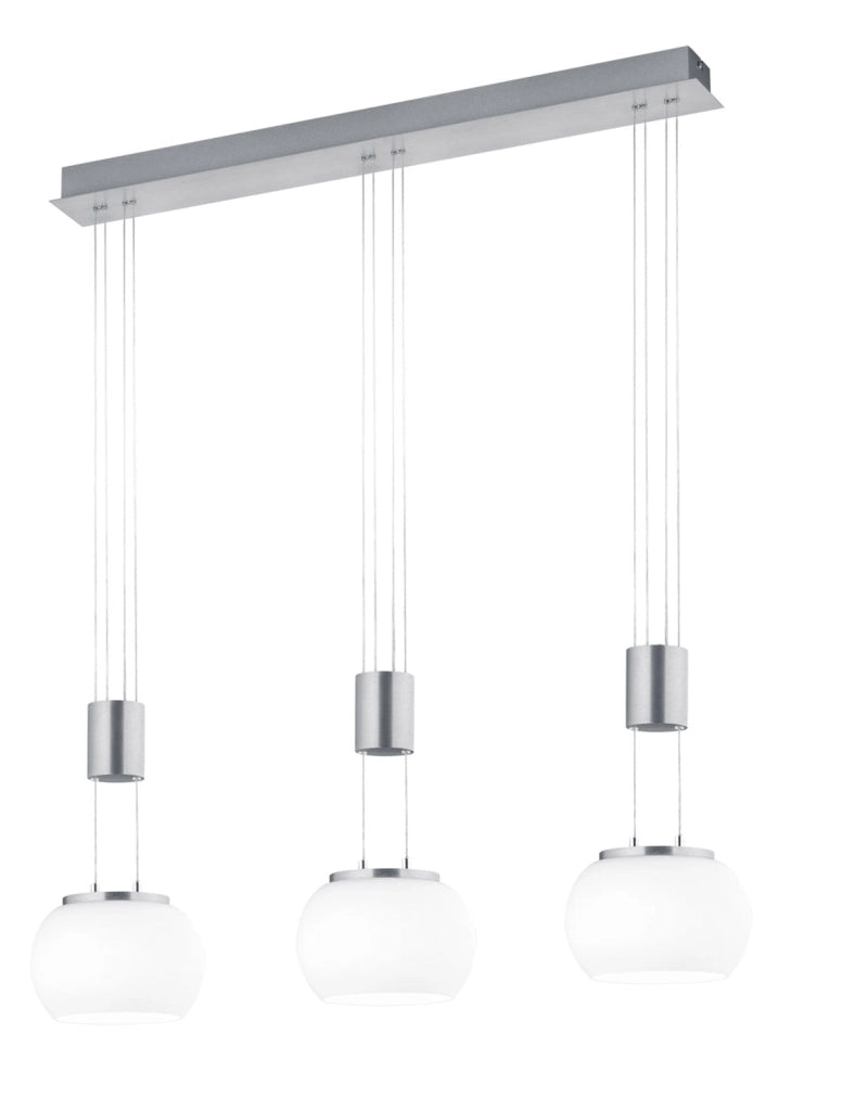 Lampada a Sospensione da Interno a LED in Alluminio Nichel Satinato