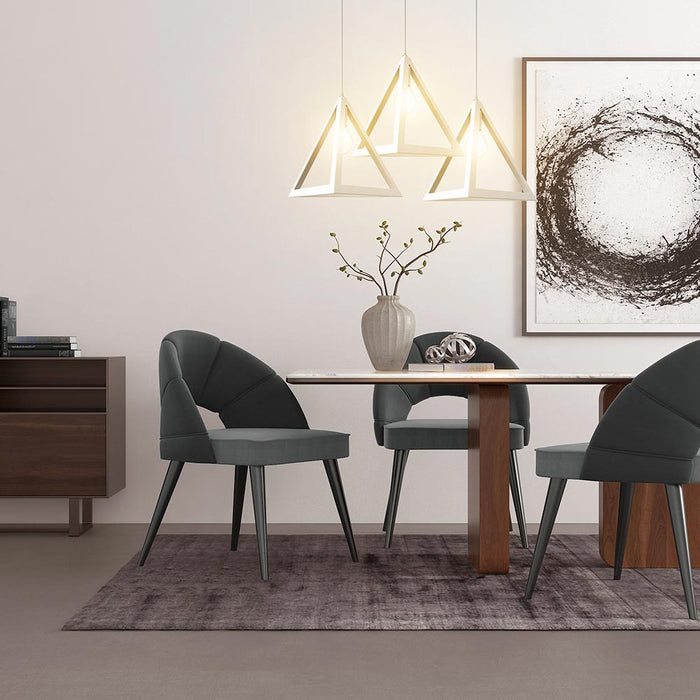 Lampadario Lampada Sospensione Piramide 30cm Design Moderno Paralume Bianco