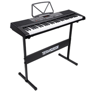 Tastiera Musicale Pianola Elettronica 61 Tasti con Supporto Sgabello e Cuffie