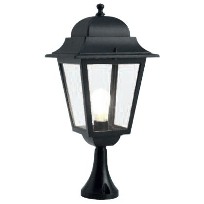 Lampada Palo Paletto da Cancello Colore Nero per Esterno Linea Maxi Quadrata Livos