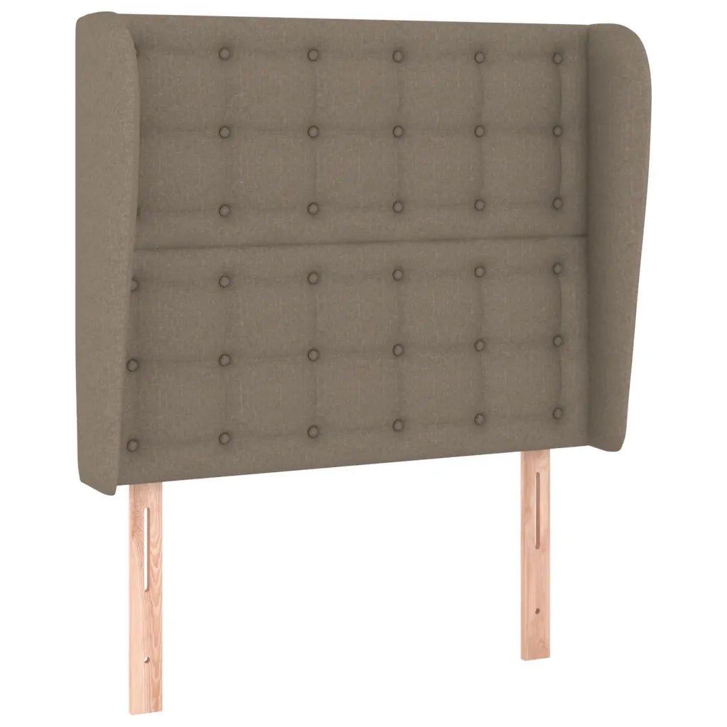 Testiera ad Orecchio-Testata con Orecchie Tortora 93x23x118/128 cm in Tessuto 113086