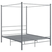 Letto a Baldacchino Grigio in Metallo 160x200 cm 325065