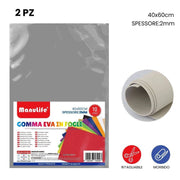 Trade Shop - 12pz Fogli In Gomma Eva Colore Grigio Materiale Alta Qualità 40x60cm Spessore 2mm -