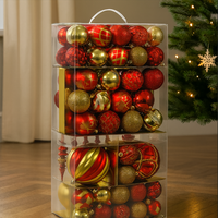 BOX DA 80 SFERE NATALIZIE E ACCESSORI VARIE DIMENSIONI E COLORI COLORE: ROSSO